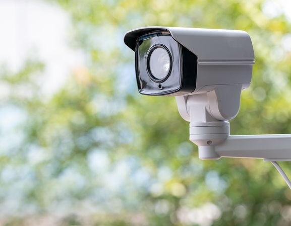A security camera can provide evidence in accident cases.